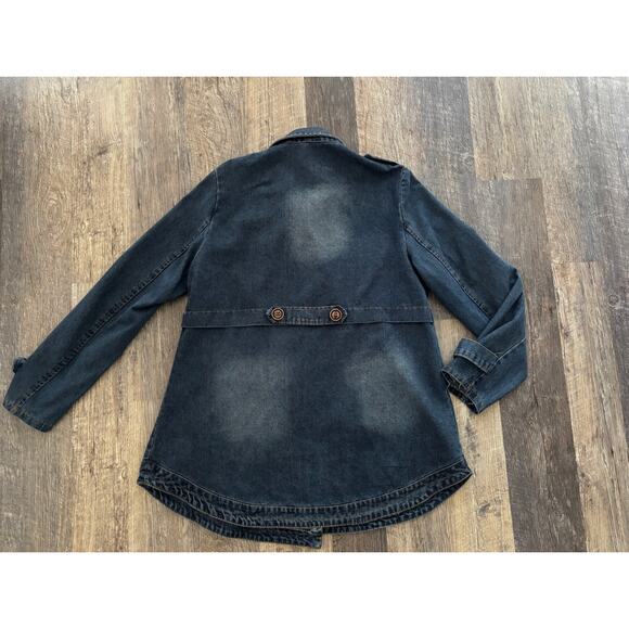 Boutique Vintage Style Denim Double-Breasted Jacket Size Large - Picture 2 of 7
